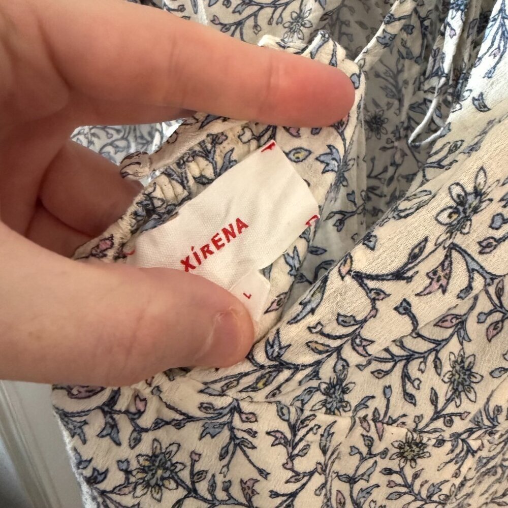 Xirena Floral Puff Sleeve Cotton Mini Dress – Size L - Picture 5 of 6